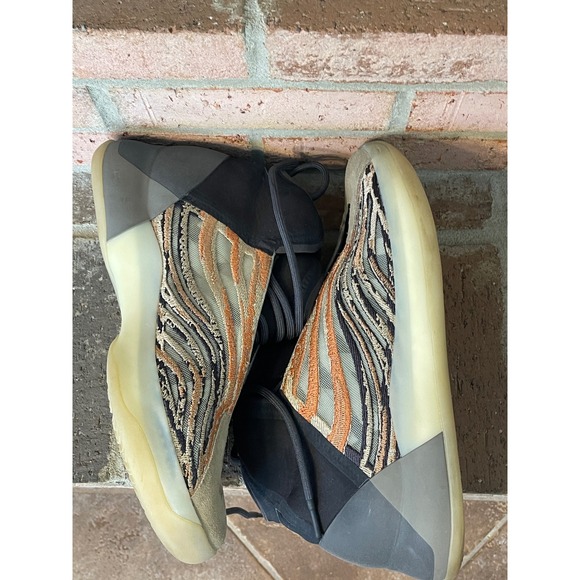 Adidas Yeezy QNTM Amber Tint High Top Sneakers GX1331 Mens Tan Orange Black - Picture 10 of 13